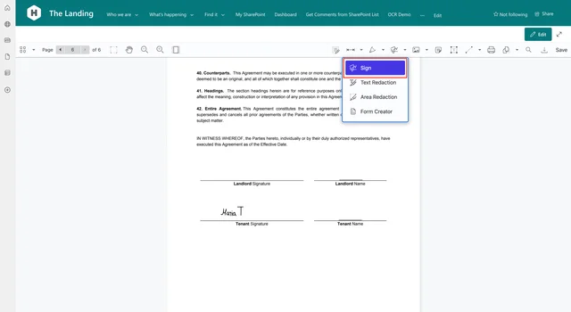 Sign PDFs in SharePoint